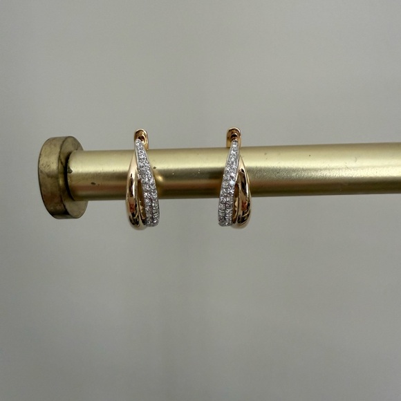 Ring Concierge Double Row Diamond Hoops - Picture 3 of 3